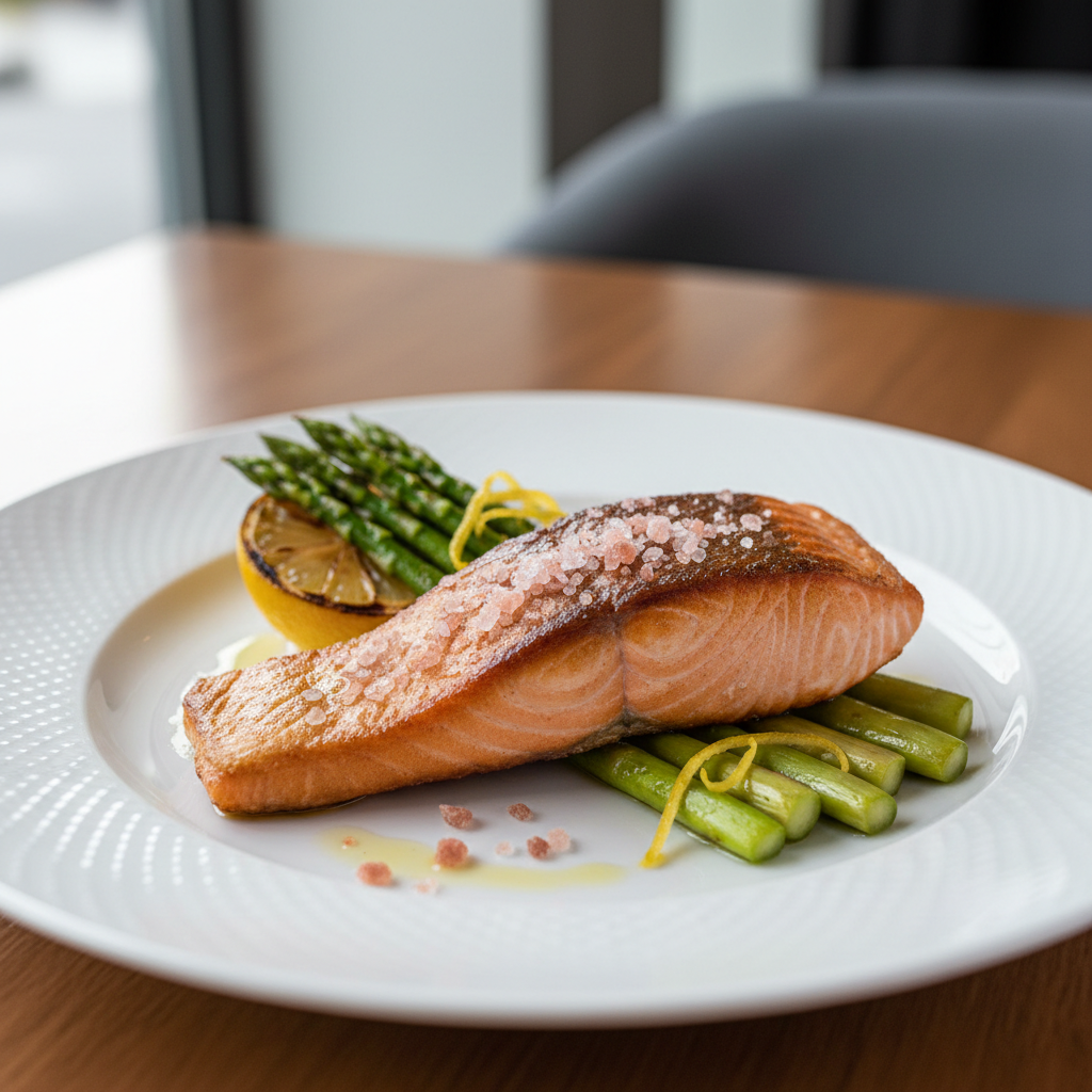 Seared Salmon with Smoked Himalayan Salt