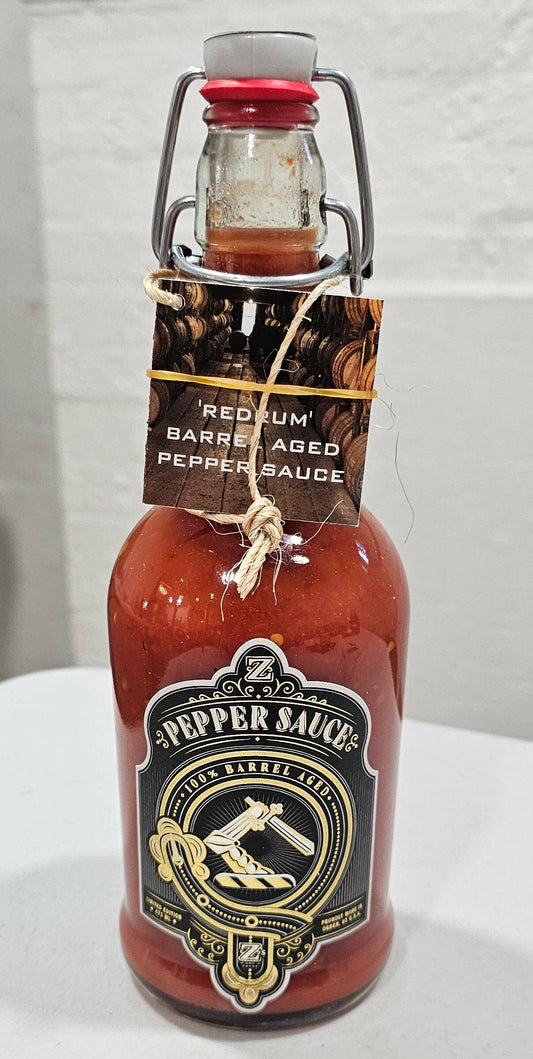 'REDRUM' Barrel Aged Pepper Sauce.
