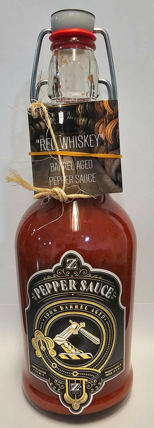 "RED WHISKEY" Red Pepper Sauce Barrel Aged in Rye Whiskey Barrel
