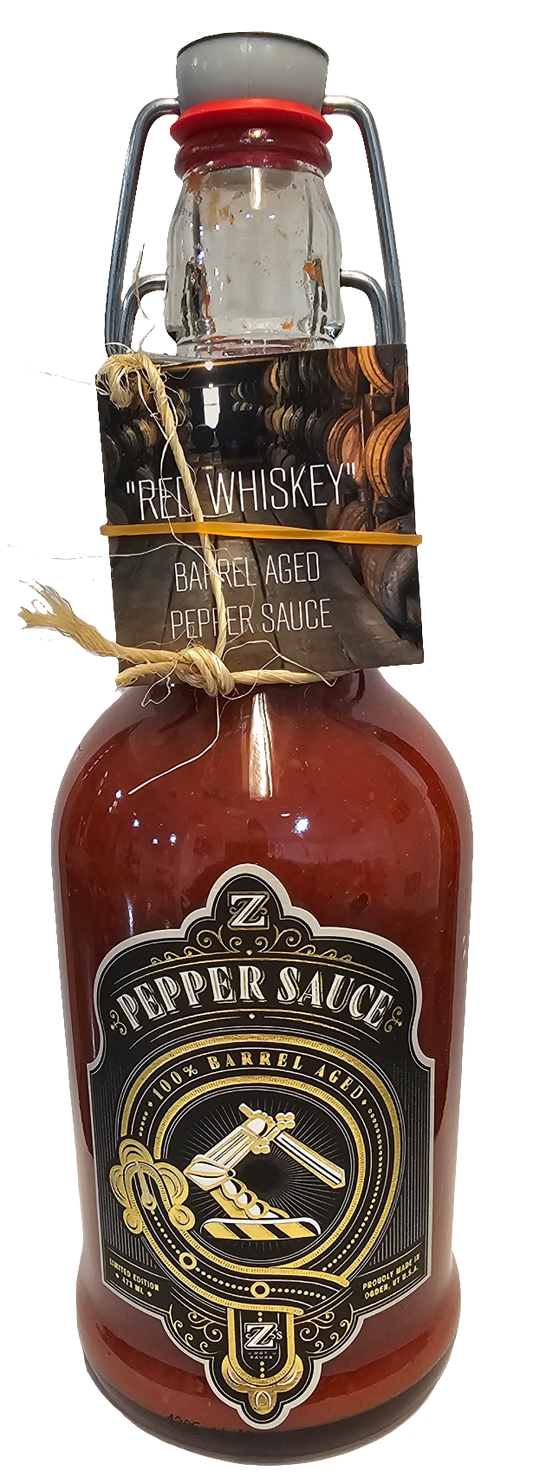 Red Whiskey Barrel Aged Pepper Sauce - Z's Hot Sauce