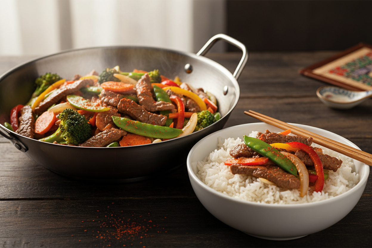 Beef and Vegetable Stir-Fry with Orange Habanero