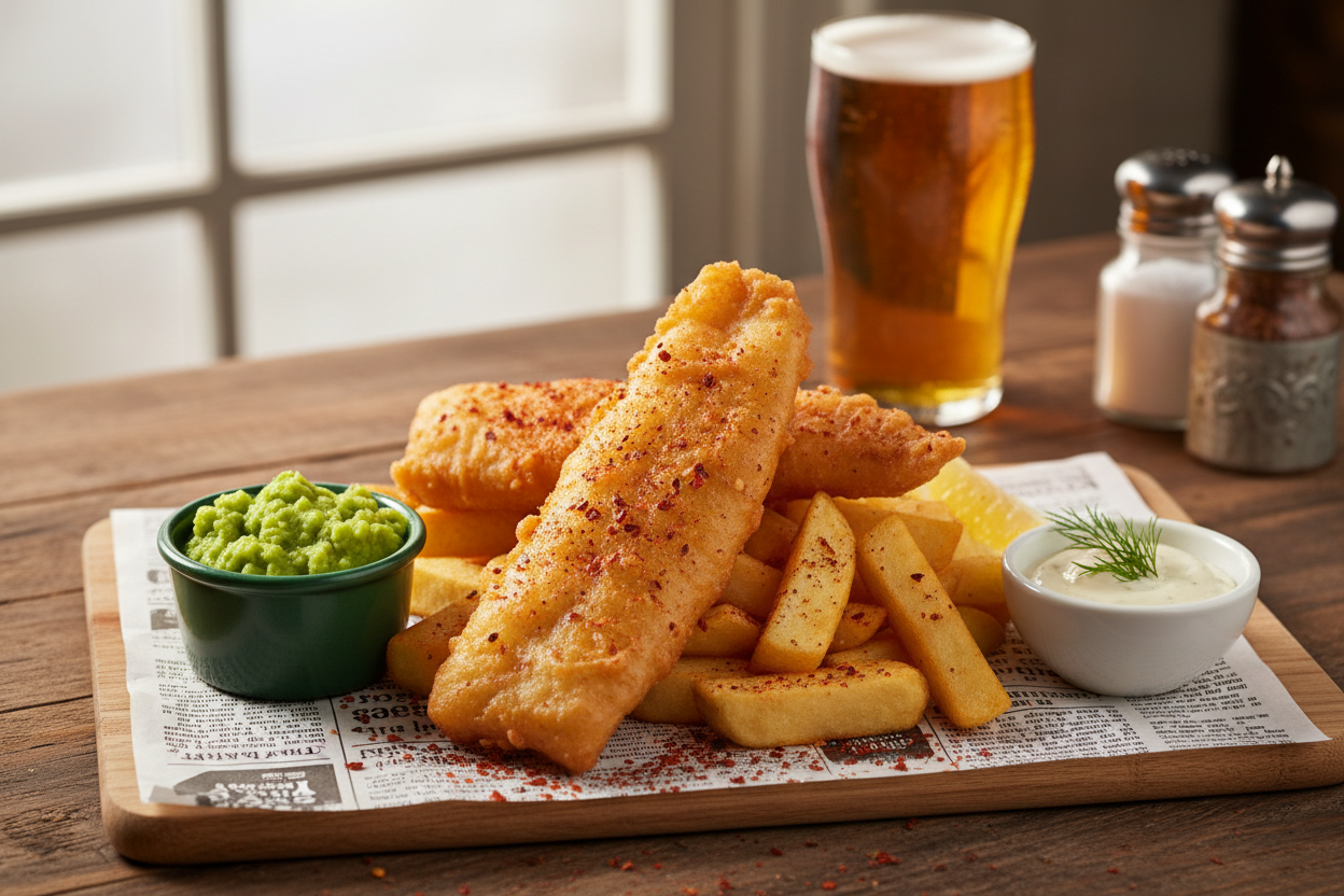 British Fish and Chips with Dragon's Breath