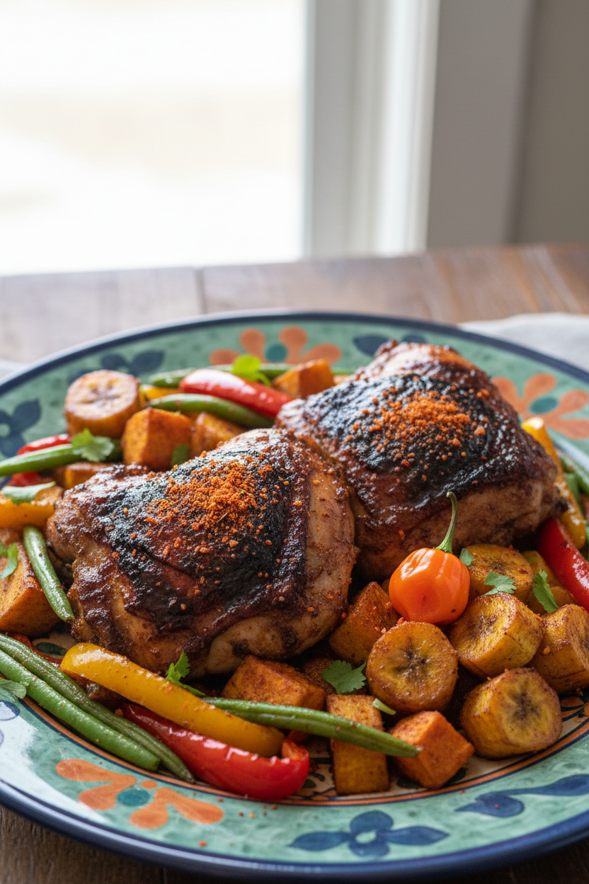 Caribbean Jerk Chicken with Roasted Vegetables