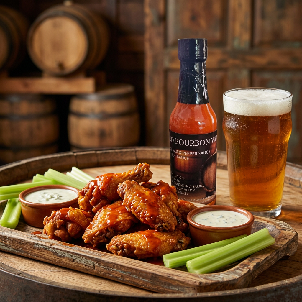 Chicken wings and beer with Z's barrel-aged sauce