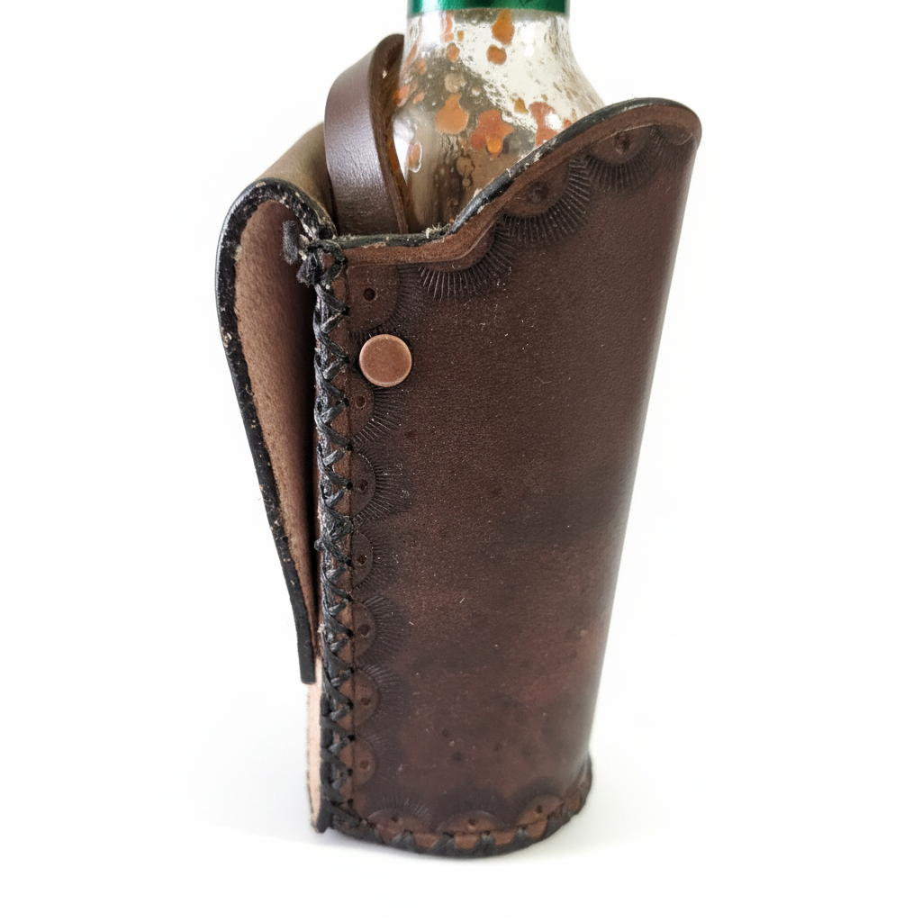 Dark Brown Leather Holster - White Background