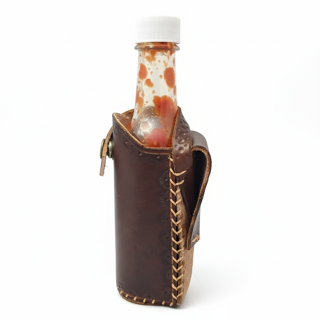 Dark Brown Leather Holster - White Background