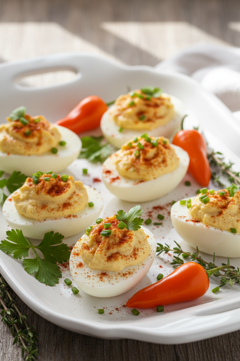 Datil Pepper Deviled Eggs