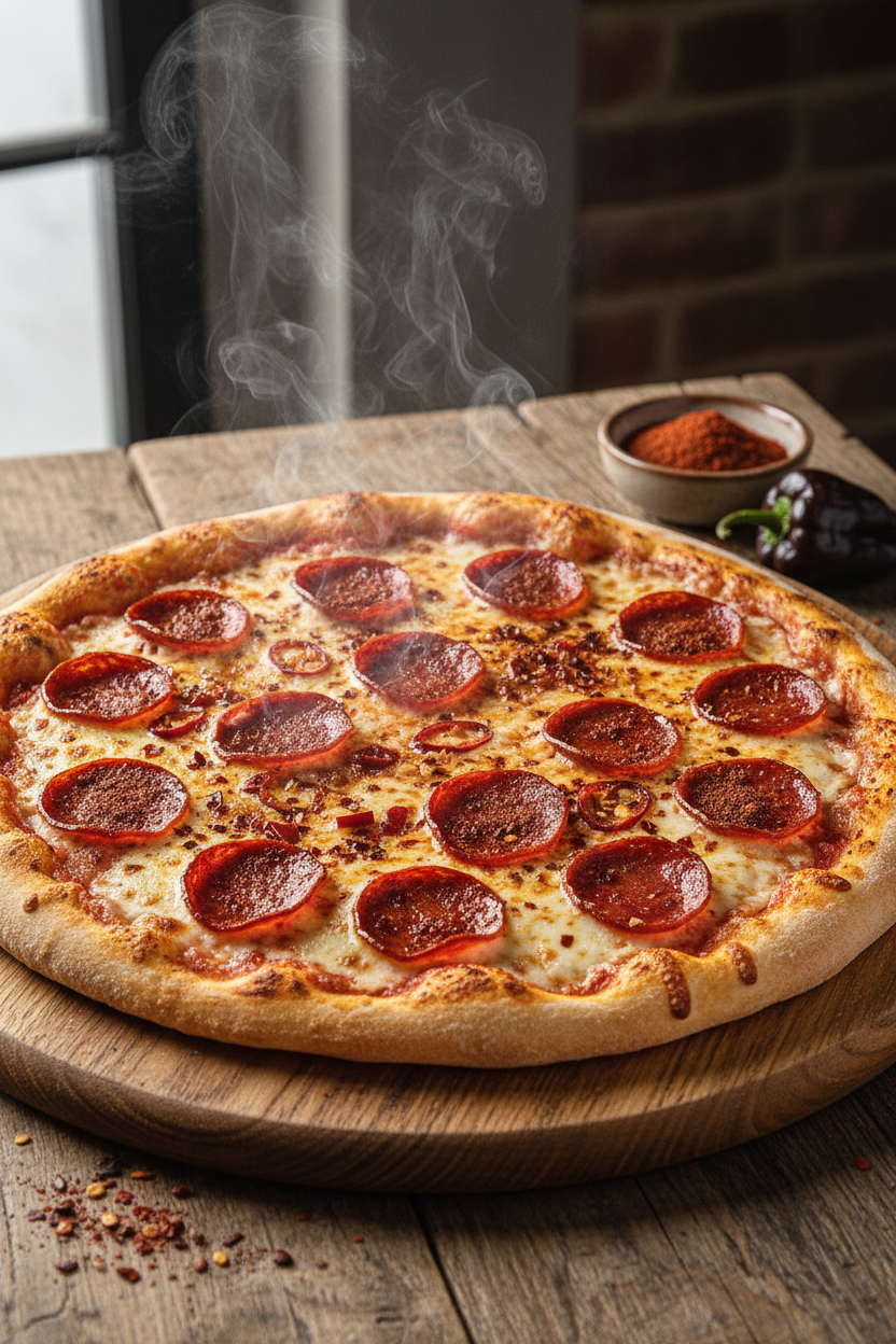 Extreme Spicy Pizza with Chocolate Bhutlah