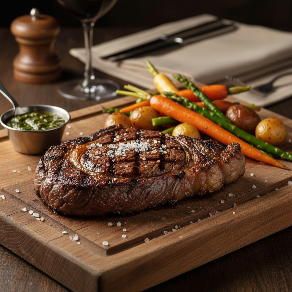 Grilled Ribeye with Mesquite Smoked Salt