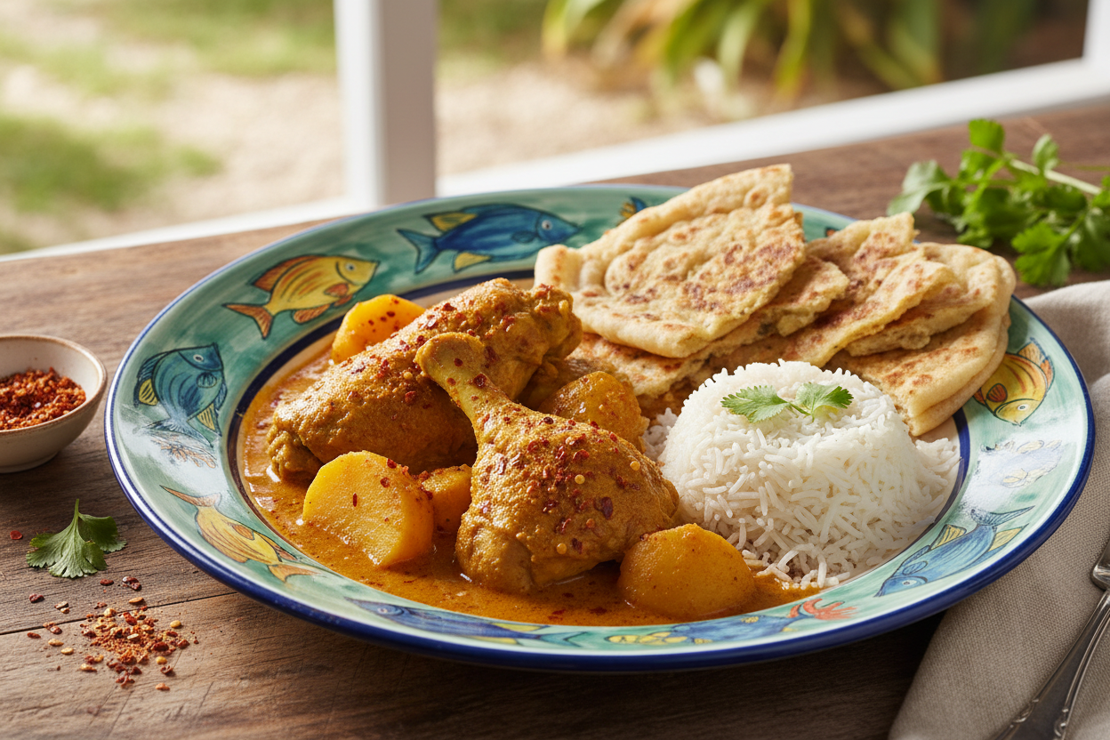 Guyanese Curry Chicken with Cherry Wiri Wiri