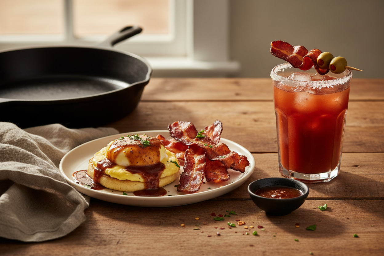 Flame Roasted Hot Sauce - Southern Breakfast with Bloody Mary