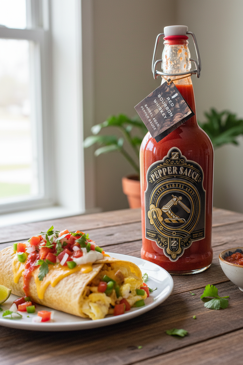 Large 16oz Flip-Top Bottle with Breakfast Burrito