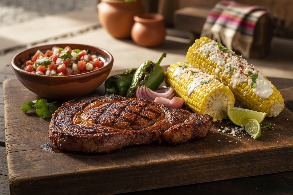 Mexican Carne Asada Steak with Red Guajillo