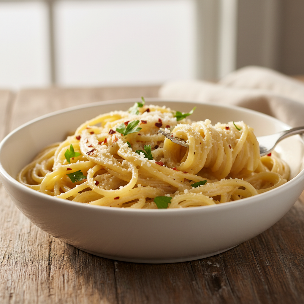 Pasta with pepper flakes