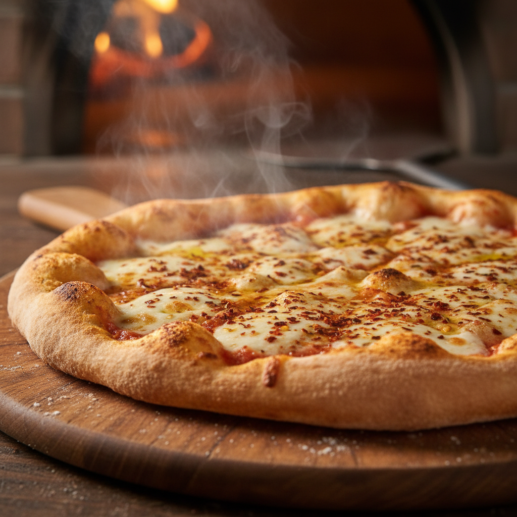 Pizza with pepper flakes