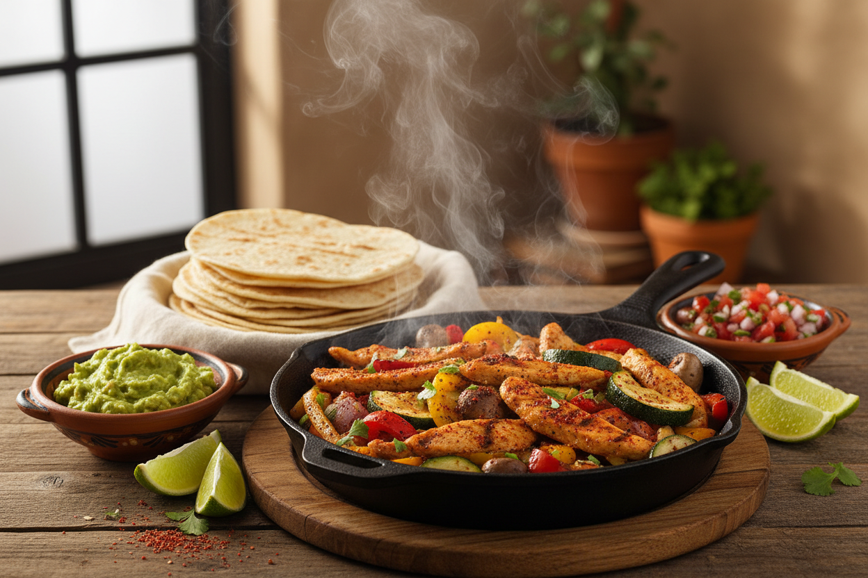 Tex-Mex Chicken and Vegetable Fajitas with Peter Pepper
