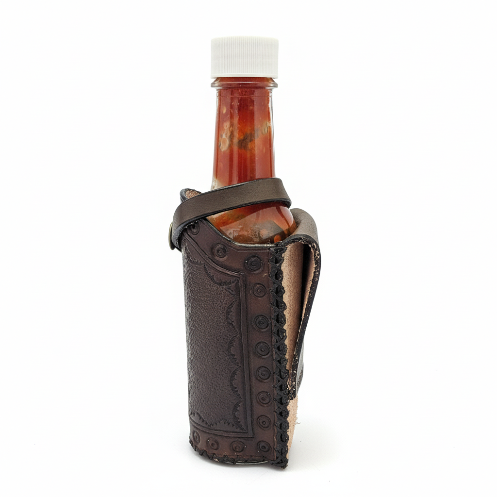 Textured Dark Brown Leather Holster - White Background