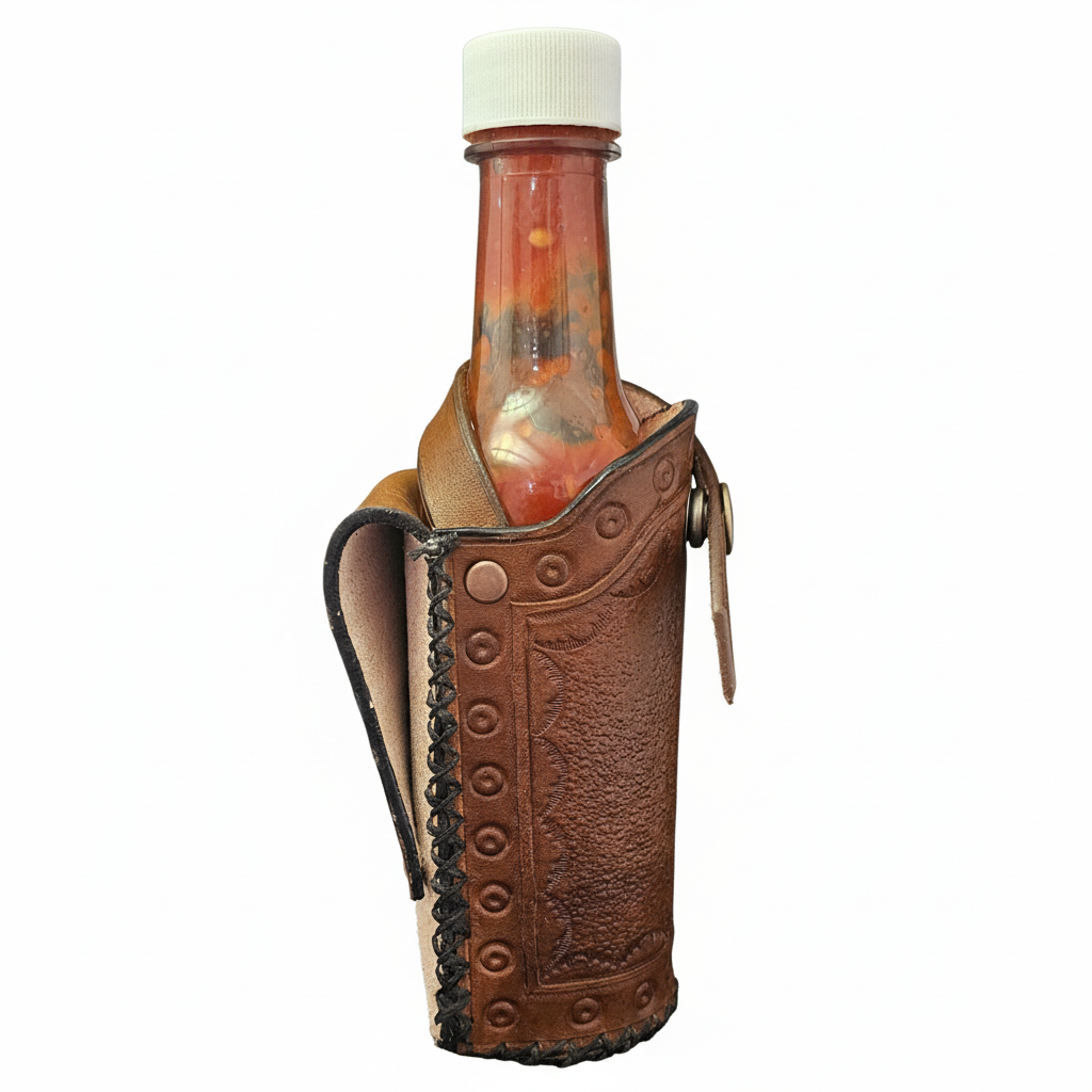 Textured Light Brown Leather Holster - White Background