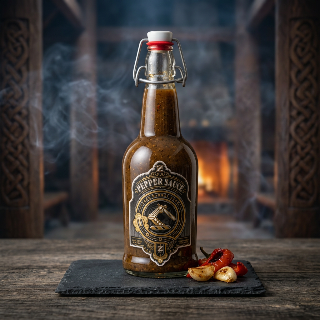 Viking Blood bottle in a Nordic-inspired setting