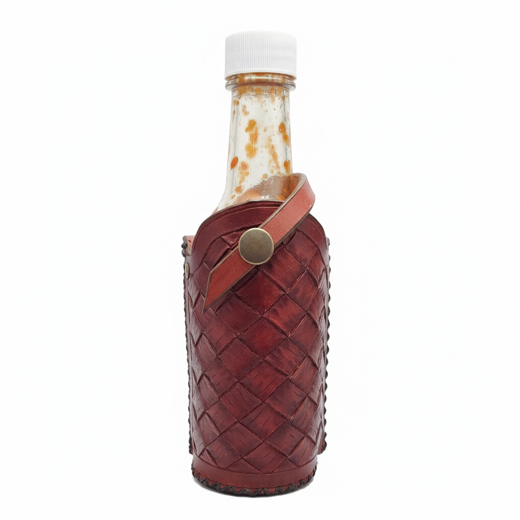 Weave Pattern Leather Holster - White Background