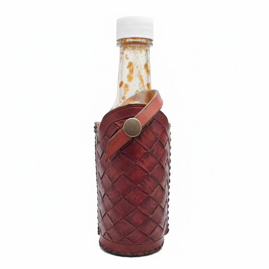 Weave Pattern Leather Holster - White Background